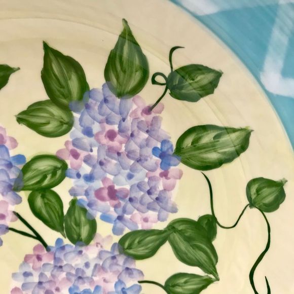 Hydrangea by Jay Import Co Serving Bowl Blue, Yellow and Purple Floral - Picture 4 of 12